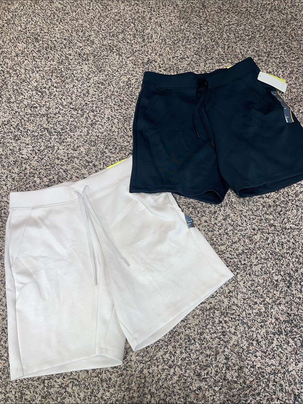 all in motion Knit Drawstring Athletic Shorts Black Cream Size Small NWT